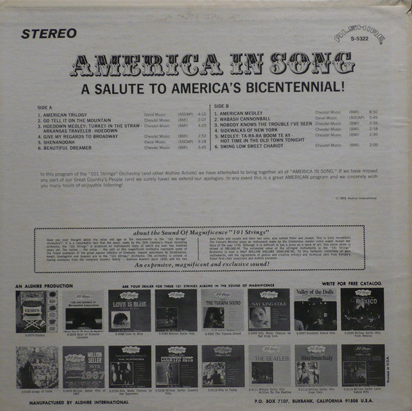 101 strings - America In Song | Near Mint (NM) Near Mint (NM)-The Happy Cap