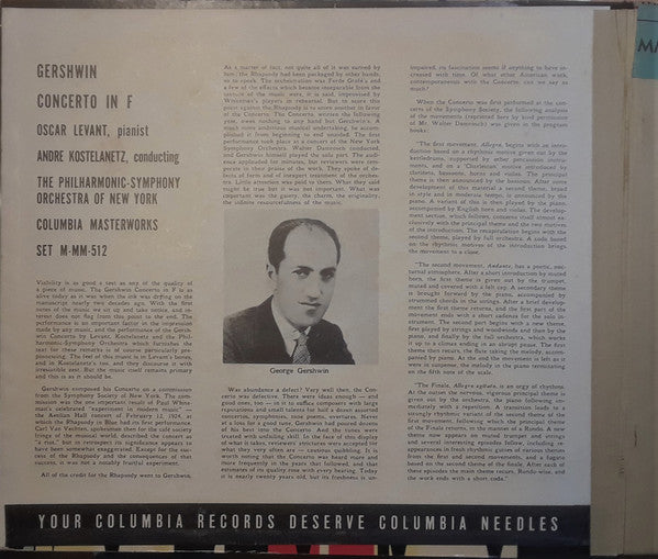 George Gershwin - Concerto In F | Very Good Plus (VG+) Very Good (VG)-The Happy Cap