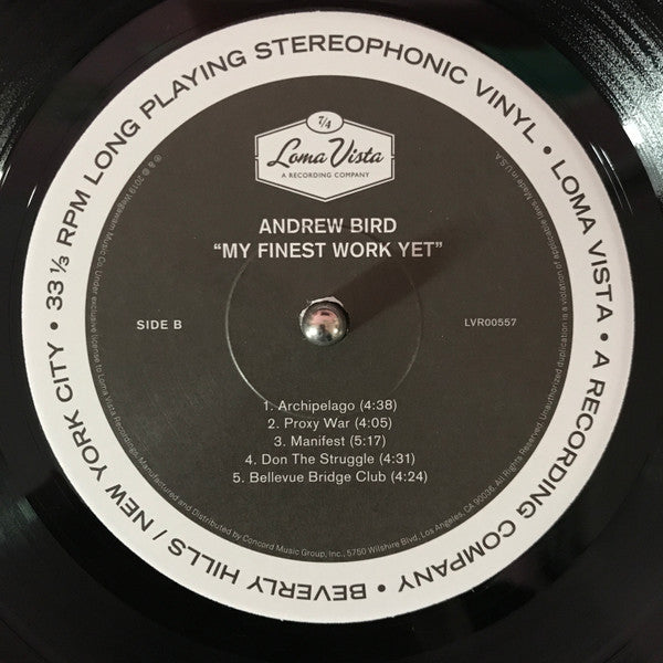 Andrew Bird - My Finest Work Yet | Mint (M) Mint (M)-The Happy Cap