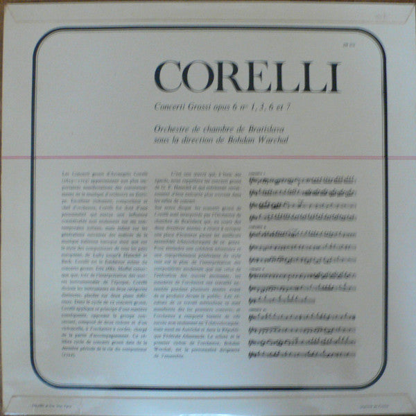 Arcangelo Corelli - Bratislava Chamber Ensemble, B - Quatre Concerti Grossi | Very Good Plus (VG+) Near Mint (NM)-The Happy Cap
