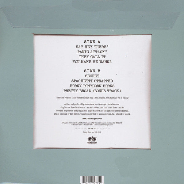 Atmosphere (2) - The Fun EP (Happy Clown Bad Dub Eight) | Mint (M) Mint (M)-The Happy Cap