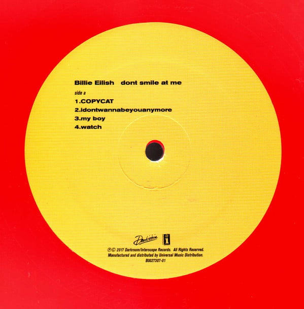 Billie Eilish - Dont Smile At Me (RED VINYL) | Mint (M) Mint (M)-The Happy Cap