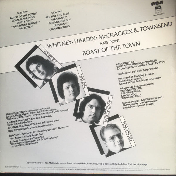 Charlie Whitney ∙ Eddie Hardin ∙ Charlie McCracken - Boast Of The Town | Near Mint (NM) Near Mint (NM)-The Happy Cap