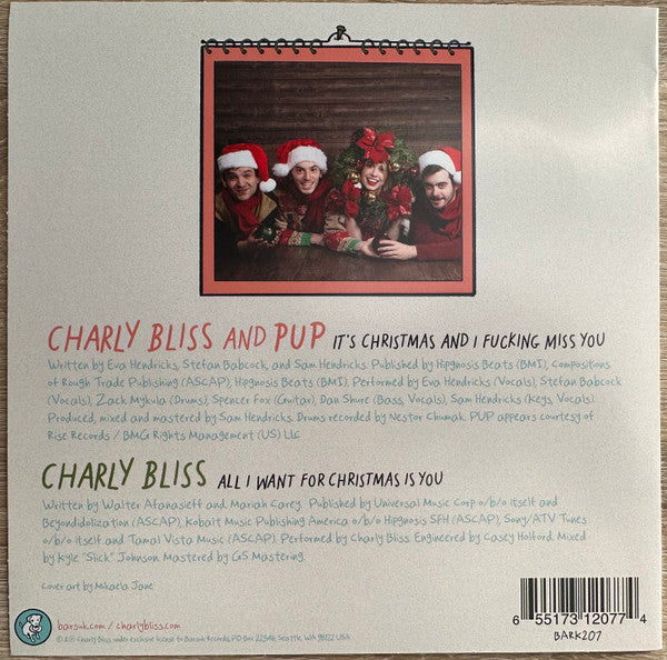Charly Bliss X Pup (3) - It's Christmas And I Fucking Miss You | Mint (M) Mint (M)-The Happy Cap