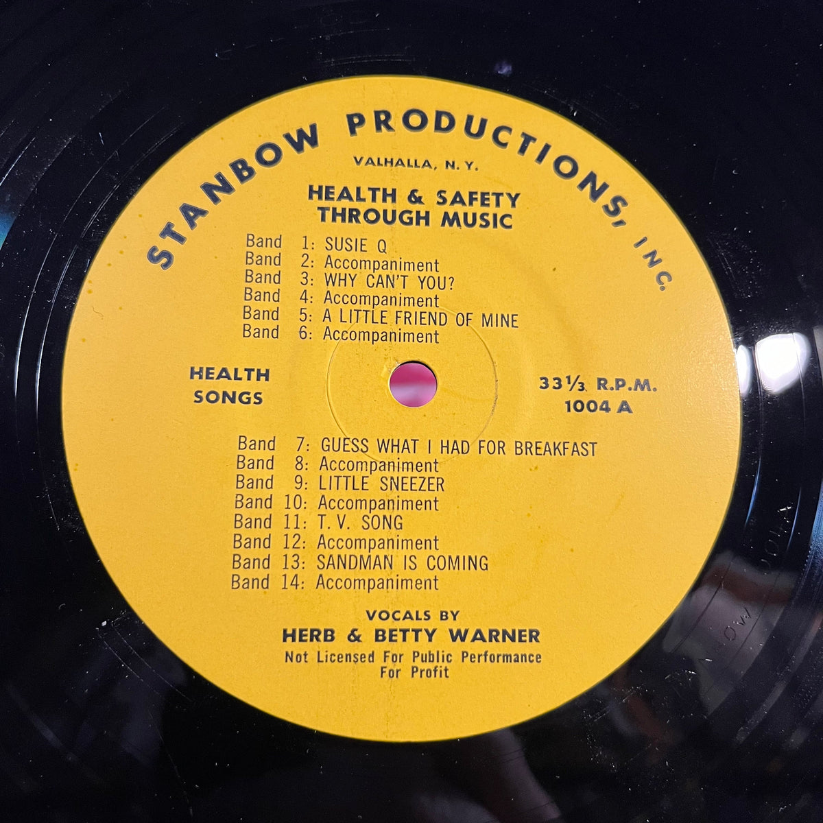 Herb & Betty Warner - Health & Safety Through Music | Near Mint (NM) Excellent (EX)-The Happy Cap