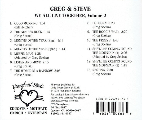 Greg And Steve - We All Live Together, Volume 2 (CD) | Near Mint (NM)-The Happy Cap