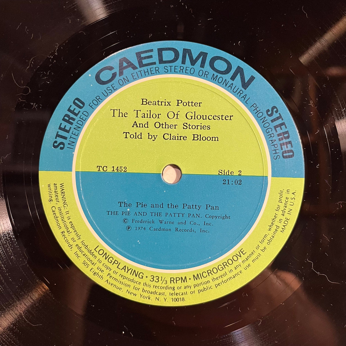 Claire Bloom - The Tailor Of Gloucester And Other Stories | Near Mint (NM) Excellent (EX)-The Happy Cap