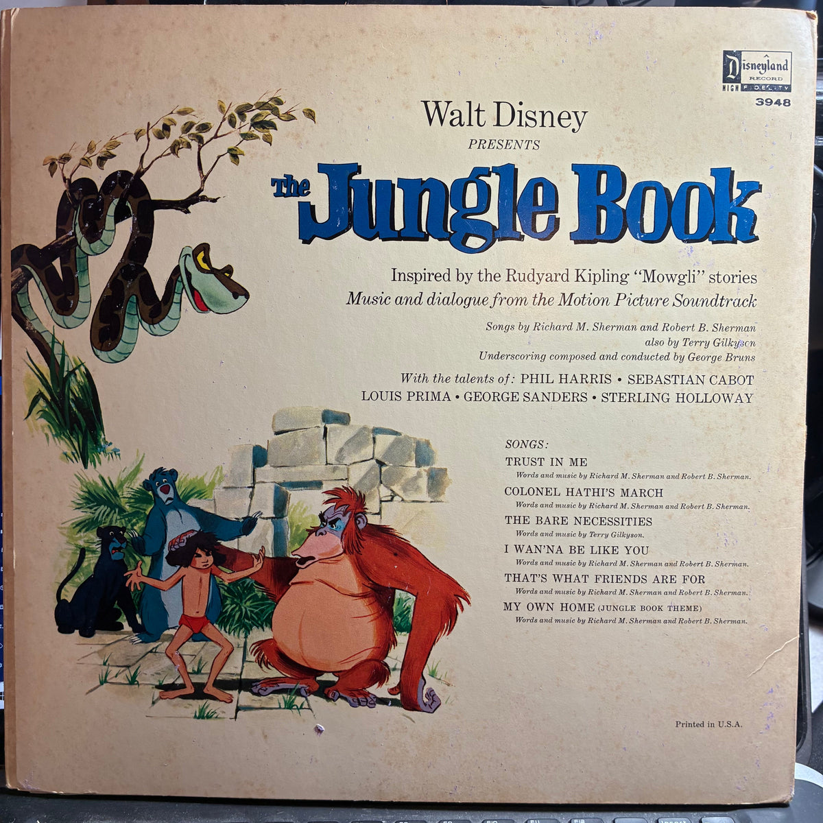 Various - The Story And Songs Of The Jungle Book (VINYL) | Very Good (VG) Very Good Plus (VG+)-The Happy Cap