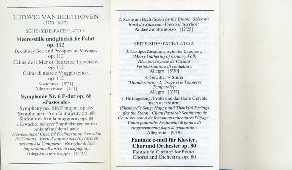 Symphonie No. 6 »Pastorale«, Chorfantasie ∙ Meerestille Und Glückliche Fahrt | Near Mint (NM) Near Mint (NM)-The Happy Cap