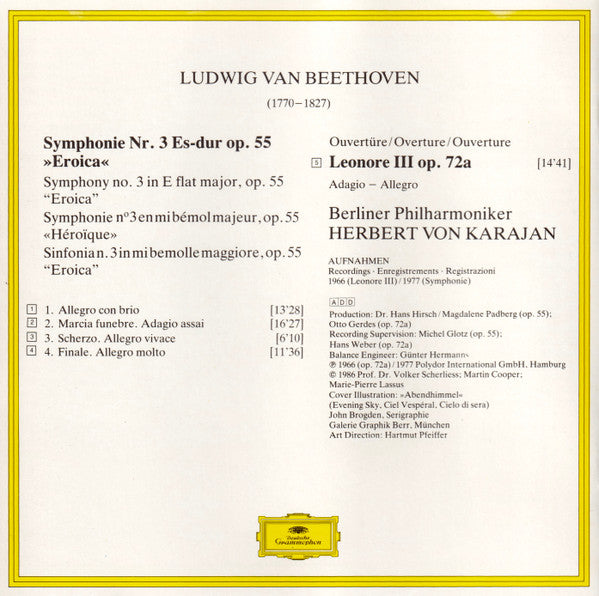 Ludwig van Beethoven - Symphony No. 3 “Eroica” / Overture: “Leonore III” (CD) | Excellent+ (EX+)-The Happy Cap