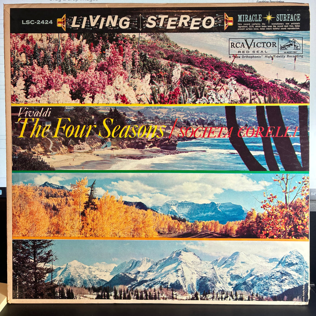 Antonio Vivaldi - The Four Seasons (VINYL LP RCA VICTOR RED SEAL ‎LSC-2424 1960) | USED Excellent (EX) Excellent+ (EX+)-The Happy Cap