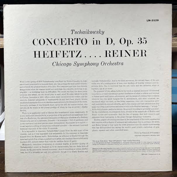 Pyotr Ilyich Tchaikovsky - Concerto For Violin In D Major (VINYL) | Near Mint- (NM-) Near Mint- (NM-)-The Happy Cap