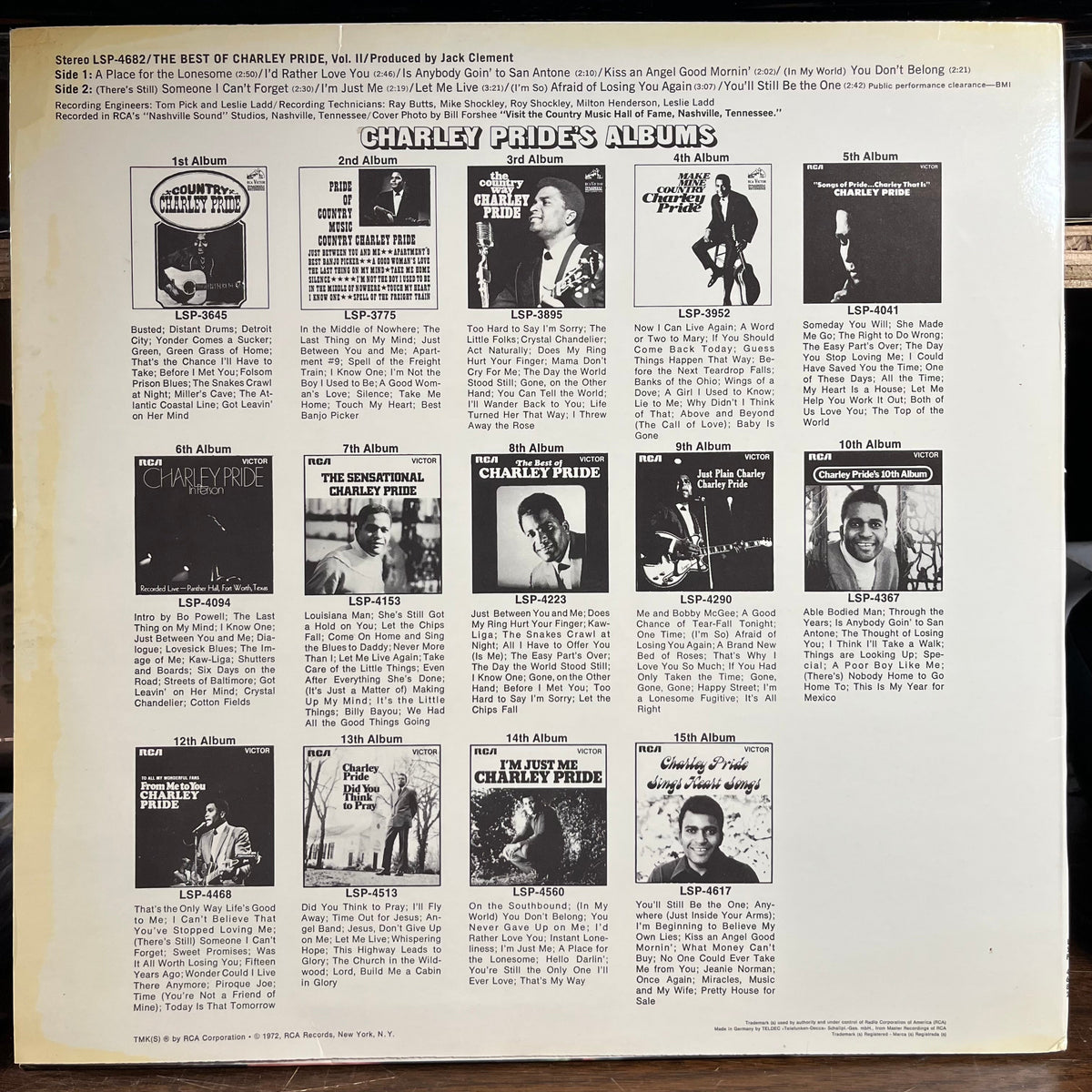 Charley Pride - The Best Of Charley Pride Vol. II (GERMAN VINYL) | Near Mint- (NM-)-The Happy Cap