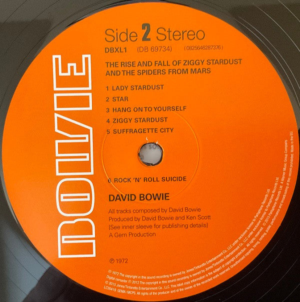David Bowie The Rise And Fall Of Ziggy Stardust And The Spiders From Mars Parlophone, Parlophone, Parlophone, Parlophone LP, Album, RE, RM, 180 Mint (M) Mint (M)-The Happy Cap