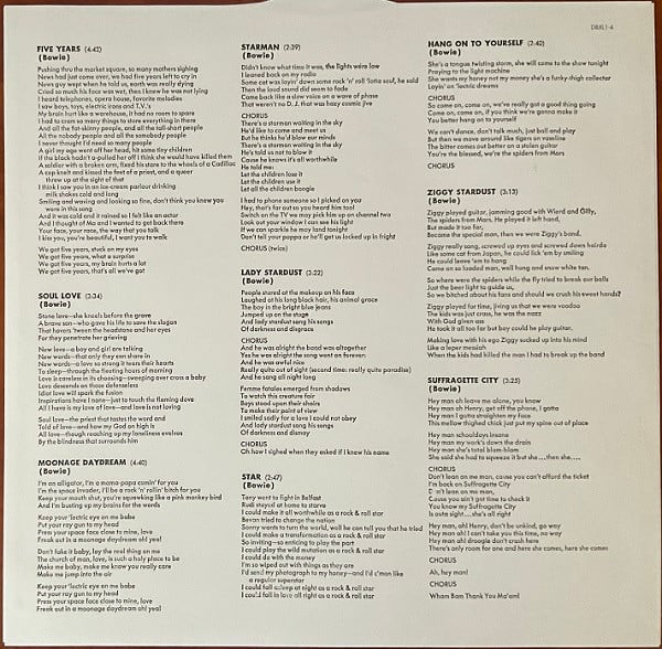 David Bowie The Rise And Fall Of Ziggy Stardust And The Spiders From Mars Parlophone, Parlophone, Parlophone, Parlophone LP, Album, RE, RM, 180 Mint (M) Mint (M)-The Happy Cap