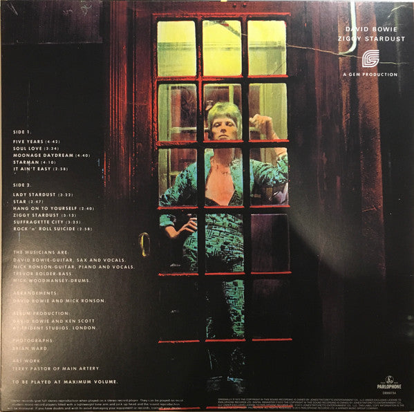 David Bowie The Rise And Fall Of Ziggy Stardust And The Spiders From Mars Parlophone, Parlophone, Parlophone, Parlophone LP, Album, RE, RM, 180 Mint (M) Mint (M)-The Happy Cap