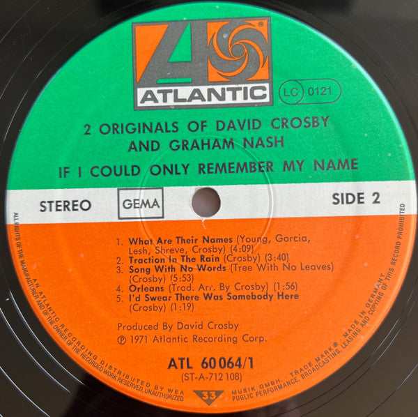 David Crosby / Graham Nash - 2 Originals Of David Crosby & Graham Nash | Near Mint (NM) Near Mint (NM)-The Happy Cap