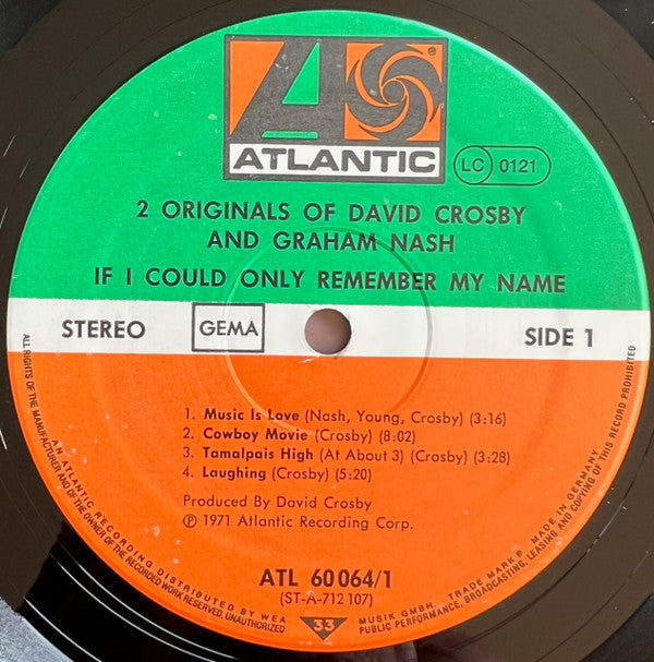 David Crosby / Graham Nash - 2 Originals Of David Crosby & Graham Nash | Near Mint (NM) Near Mint (NM)-The Happy Cap