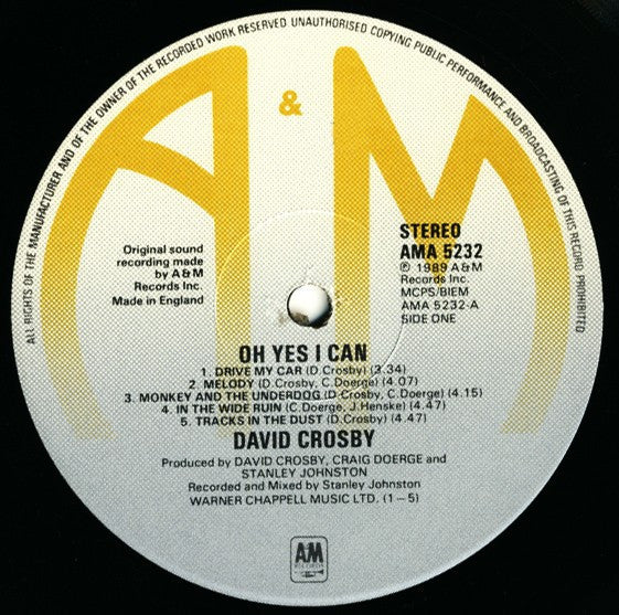 David Crosby - Oh Yes I Can | Near Mint (NM) Near Mint (NM)-The Happy Cap