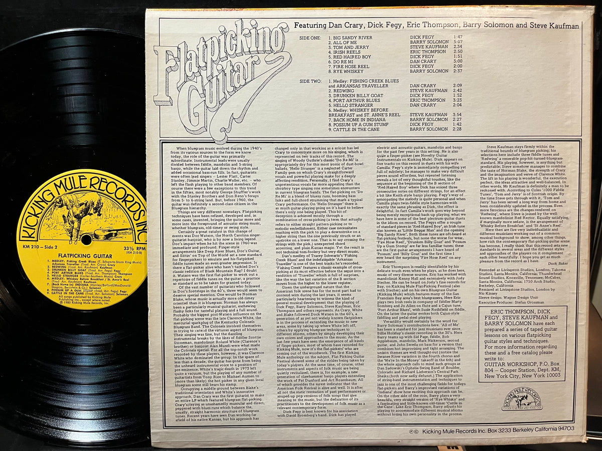 Various - Flatpicking Guitar (VINYL LP KICKING MULE KM 210 1980) | USED Near Mint (NM or M-) Near Mint (NM)-The Happy Cap