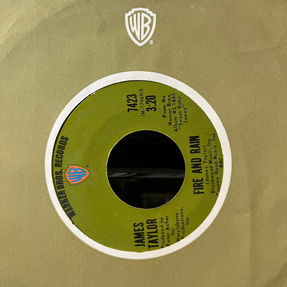 James Taylor - Fire And Rain (VINYL 7") | Excellent+ (EX+) Near Mint (NM)-The Happy Cap