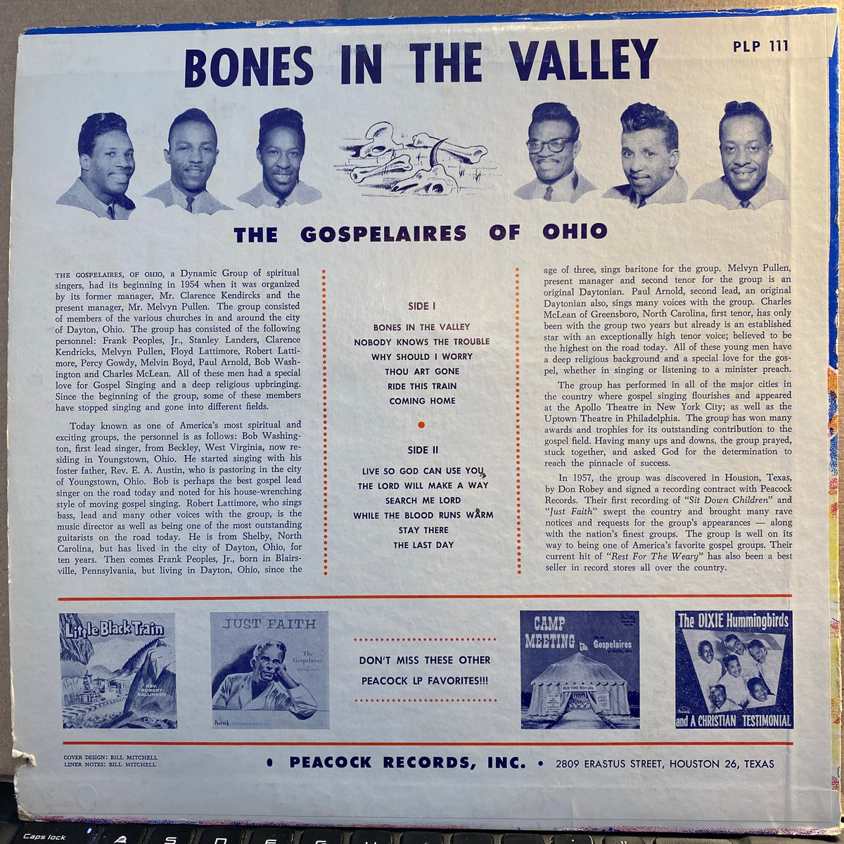 The Gospelaires - Bones In The Valley | Excellent (EX) Very Good (VG)-The Happy Cap