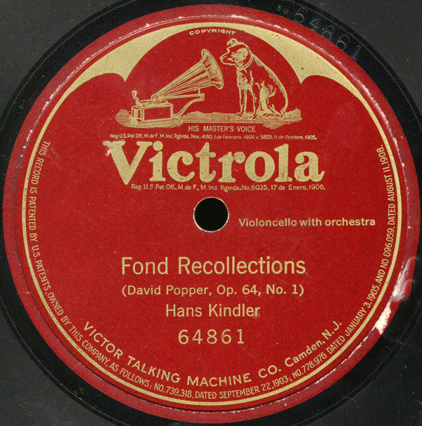 Hans Kindler - Fond Recollections | Very Good Plus (VG+) Generic-The Happy Cap