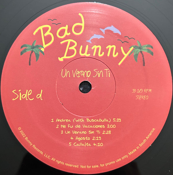 Bad Bunny - Un Verano Sin Ti (PROMO 2xVINYL) |-The Happy Cap