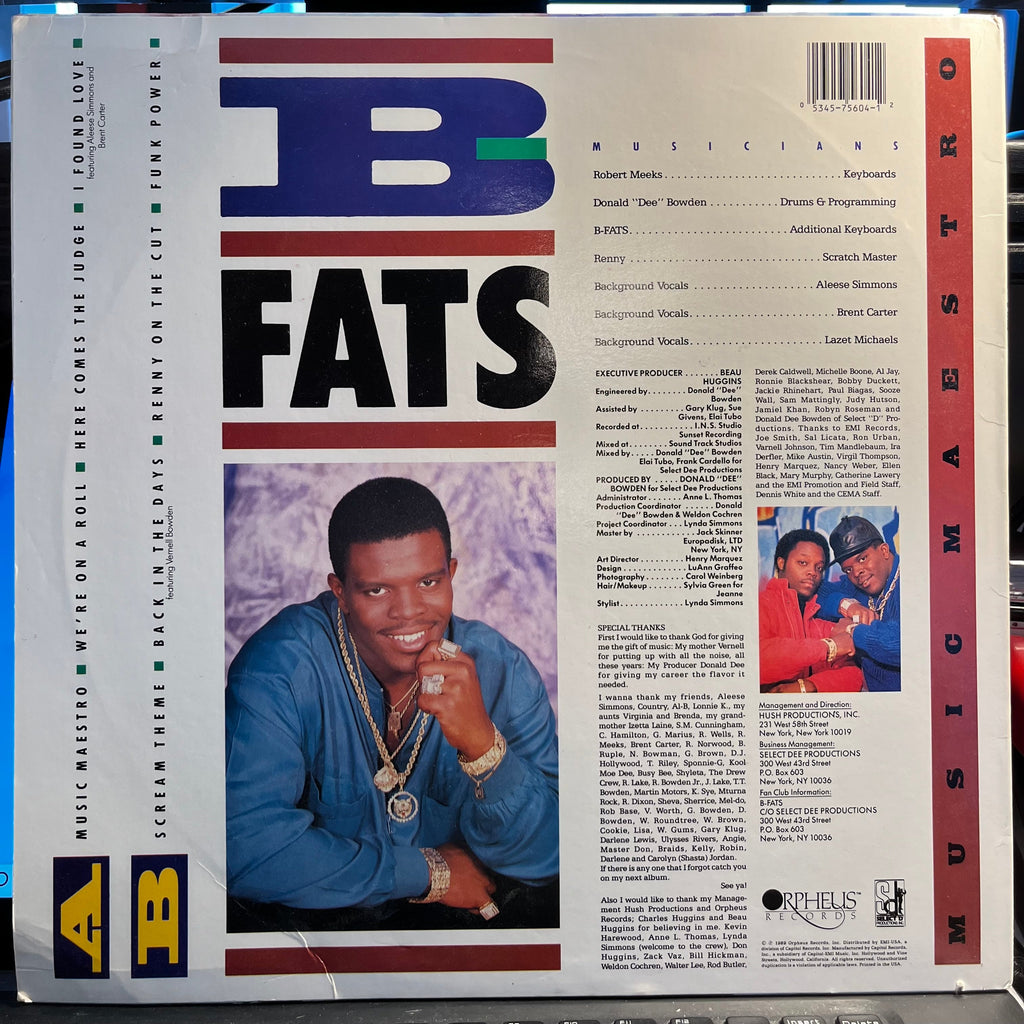B-Fats - Music Maestro | Near Mint (NM) Excellent (EX)-The Happy Cap