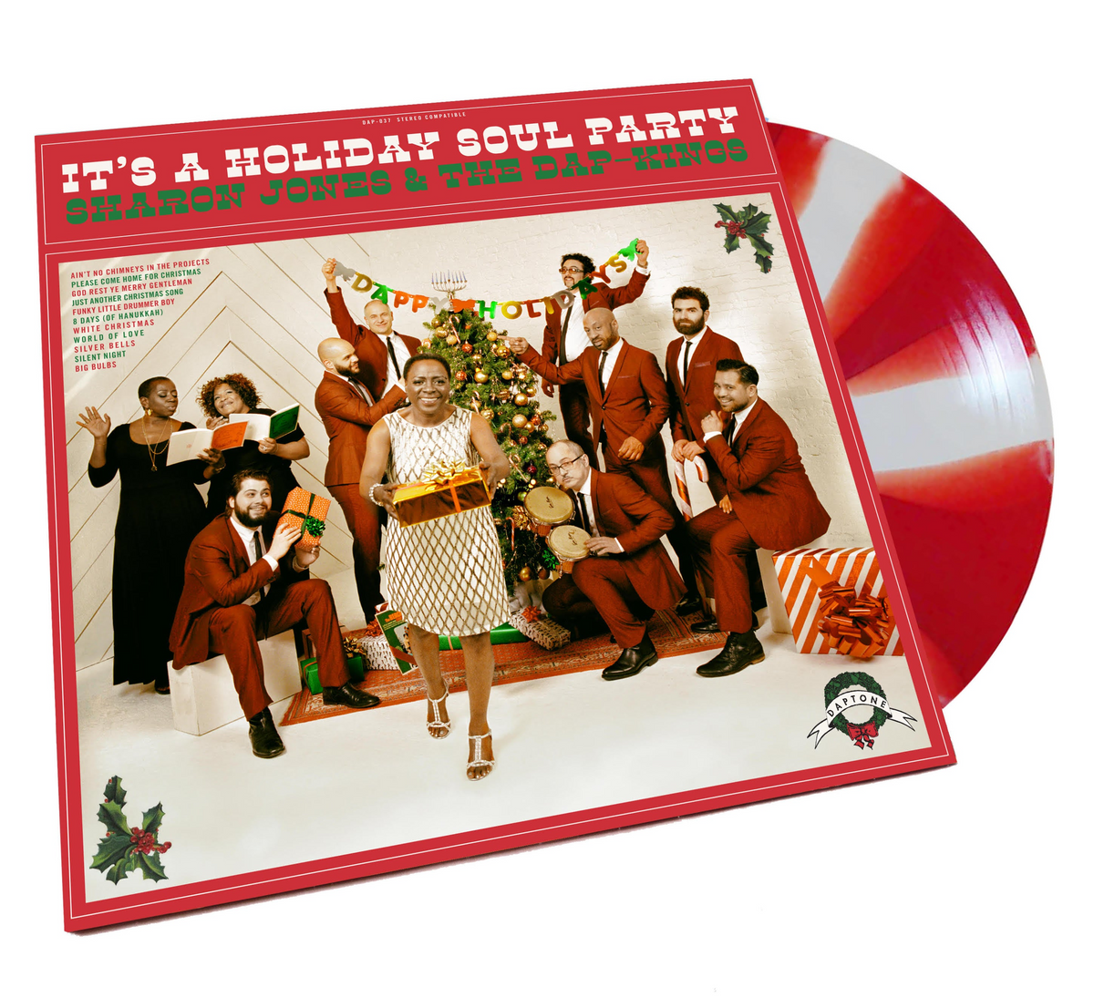 Sharon Jones & The Dap-Kings - It's A Holiday Soul Party (CANDY CANE VINYL)*DISCOUNTED* |-The Happy Cap