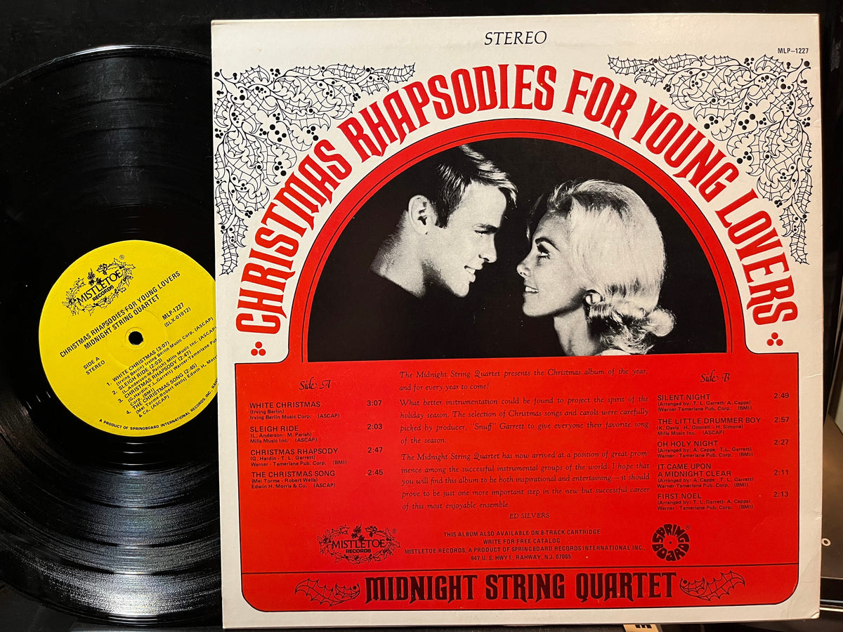 Midnight String Quartet - Christmas Rhapsodies For Young Lovers (VINYL LP MISTLETOE MLP-1227 1976) | USED Excellent+ (EX+) Near Mint (NM)-The Happy Cap