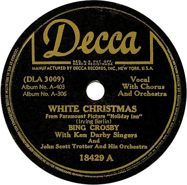 Bing Crosby - White Christmas / Let's Start The New Year Right (10" 78RPM) | Good Plus (G+) Generic-The Happy Cap