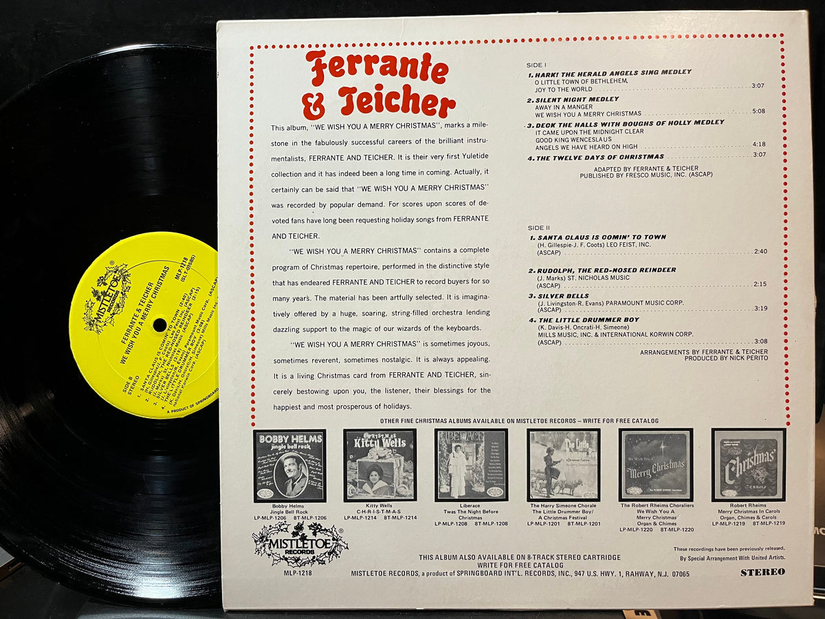 Ferrante & Teicher - We Wish You A Merry Christmas (VINYL LP MISTLETOE MLP-1218 1975) | USED Near Mint (NM or M-) Near Mint (NM)-The Happy Cap
