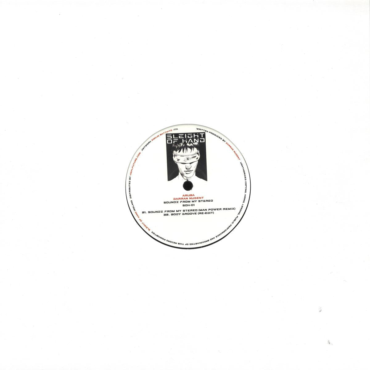 Aruba, Darran Nugent - Soundz From My Stereo (VINYL 12" Sleight of Hand SOH-01) | NEW Mint (M) Mint (M)-The Happy Cap