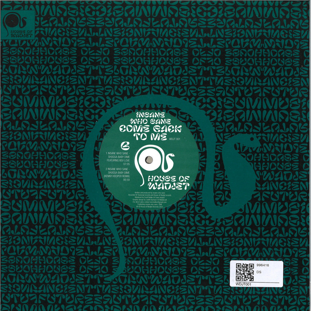Insane Who Sane - (PRESALE TBD) Come Back To Me (VINYL 12" House Of Wadjet WDJT001 2026) | NEW-The Happy Cap