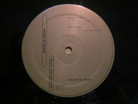 House Of Glass - Playin' With My Mind | Near Mint (NM) Very Good Plus (VG+)-The Happy Cap