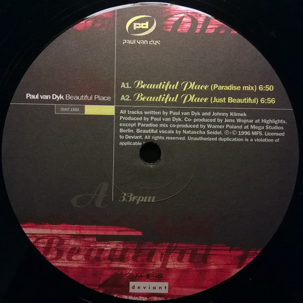 Paul van Dyk - Beautiful Place (Salt Tank Remix) | Near Mint (NM) Excellent (EX)-The Happy Cap