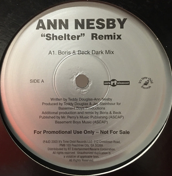 Ann Nesby - Shelter (Boris & Beck Remixes) *WHITE LABEL* | Near Mint (NM) Generic-The Happy Cap