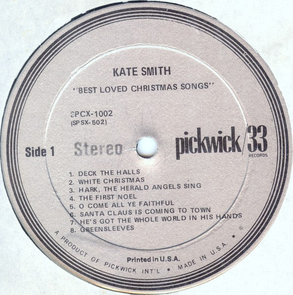 Kate Smith (2) - O Come All Ye Faithful | Near Mint (NM) Near Mint (NM)-The Happy Cap