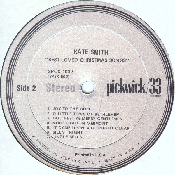 Kate Smith (2) - O Come All Ye Faithful | Near Mint (NM) Near Mint (NM)-The Happy Cap