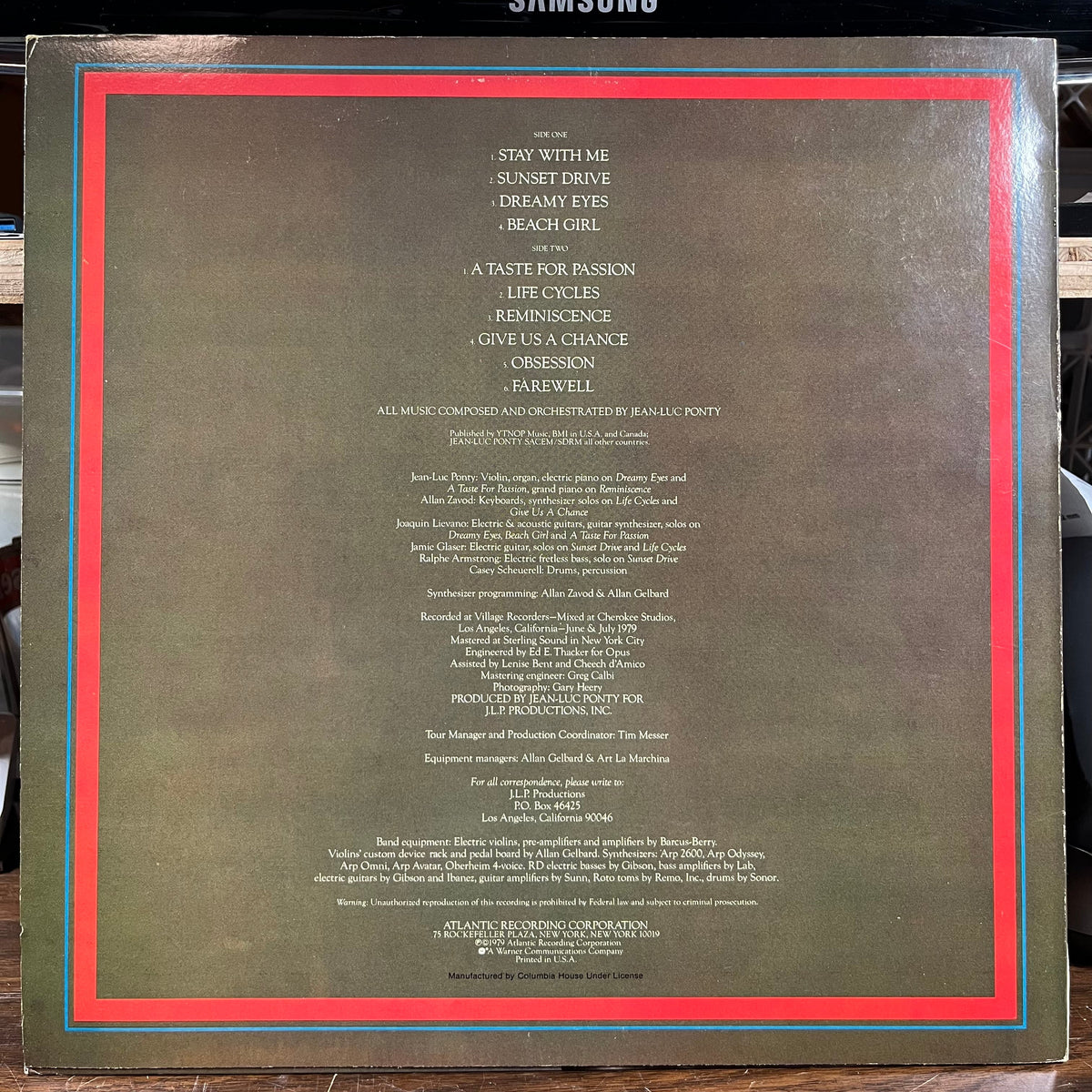 Jean-Luc Ponty - A Taste For Passion (VINYL) | Near Mint- (NM-) Near Mint- (NM-)-The Happy Cap