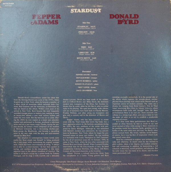 Pepper Adams - Stardust - The Bethlehem Years | Near Mint (NM) Very Good Plus (VG+)-The Happy Cap