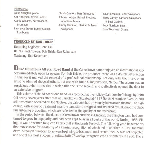 Duke Ellington - All Star Road Band (CD) | Near Mint (NM) Near Mint (NM)-The Happy Cap