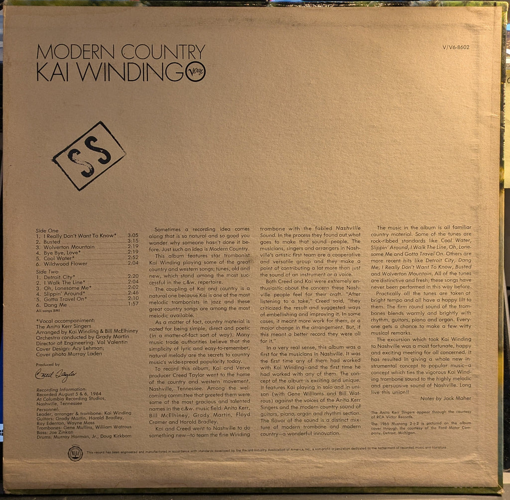 Kai Winding - Modern Country (VINYL) | Near Mint (NM) Near Mint (NM)-The Happy Cap