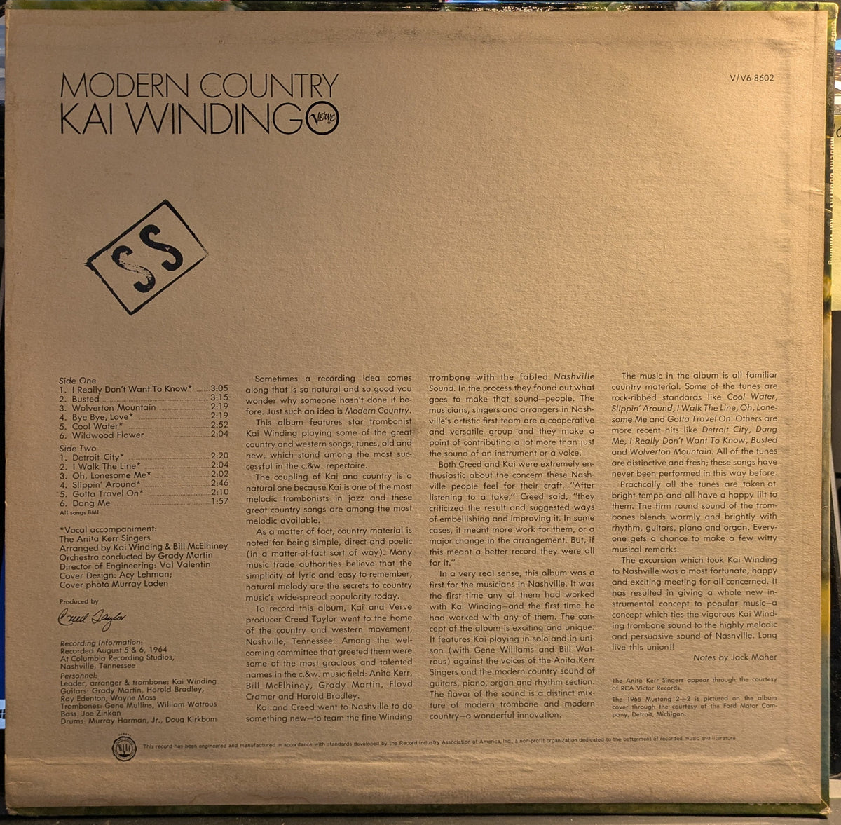 Kai Winding - Modern Country (VINYL) | Near Mint (NM) Near Mint (NM)-The Happy Cap
