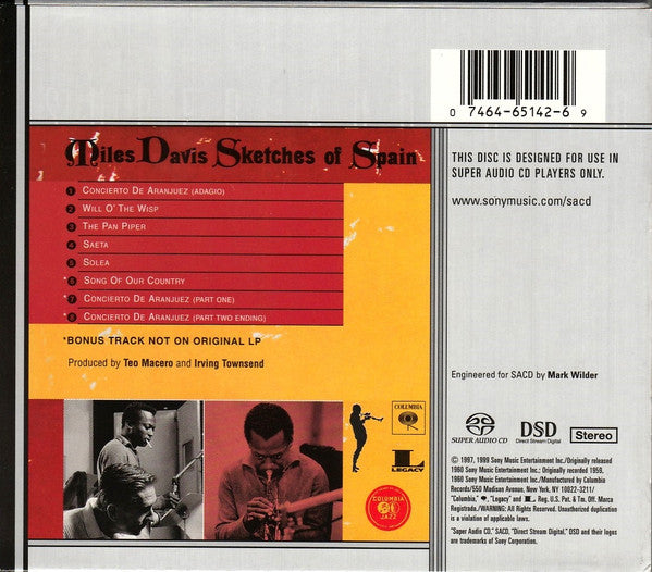 Miles Davis - Sketches Of Spain (SACD) | Near Mint (NM) Near Mint (NM)-The Happy Cap