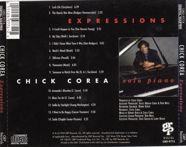 Chick Corea - Expressions (CD) | Near Mint (NM) Near Mint (NM)-The Happy Cap