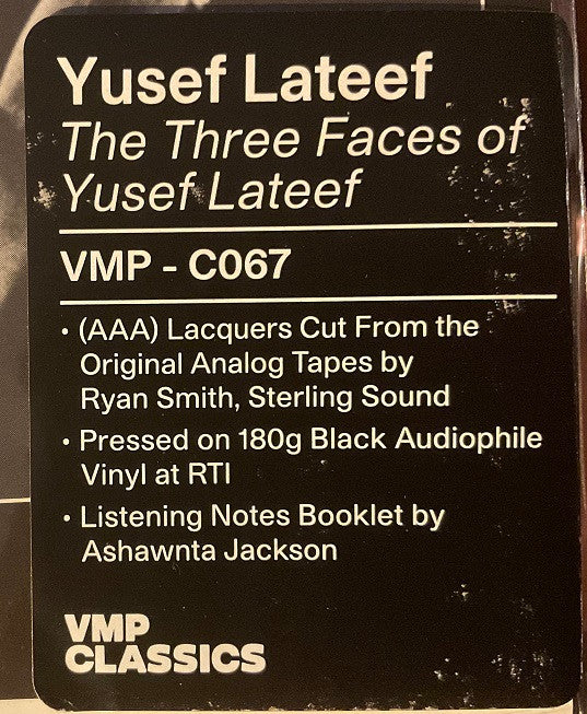 Yusef Lateef The Three Faces of Yusef Lateef LP Mint (M) Mint (M)-The Happy Cap