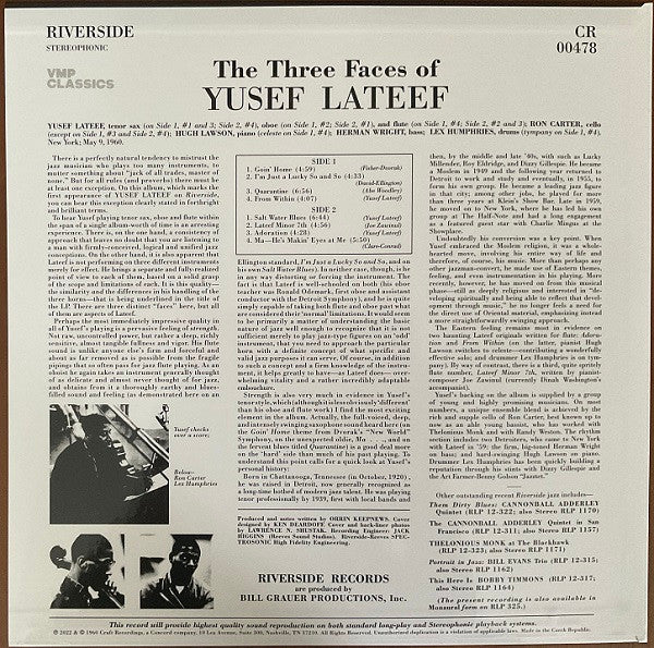 Yusef Lateef The Three Faces of Yusef Lateef LP Mint (M) Mint (M)-The Happy Cap