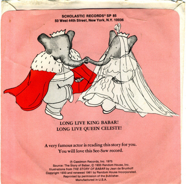 Jean De Brunhoff - The Story Of Babar The Little Elephant | Near Mint (NM) Very Good Plus (VG+)-The Happy Cap
